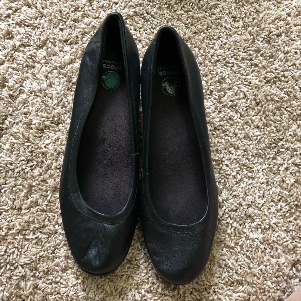 Crocs black small heels size 11.5